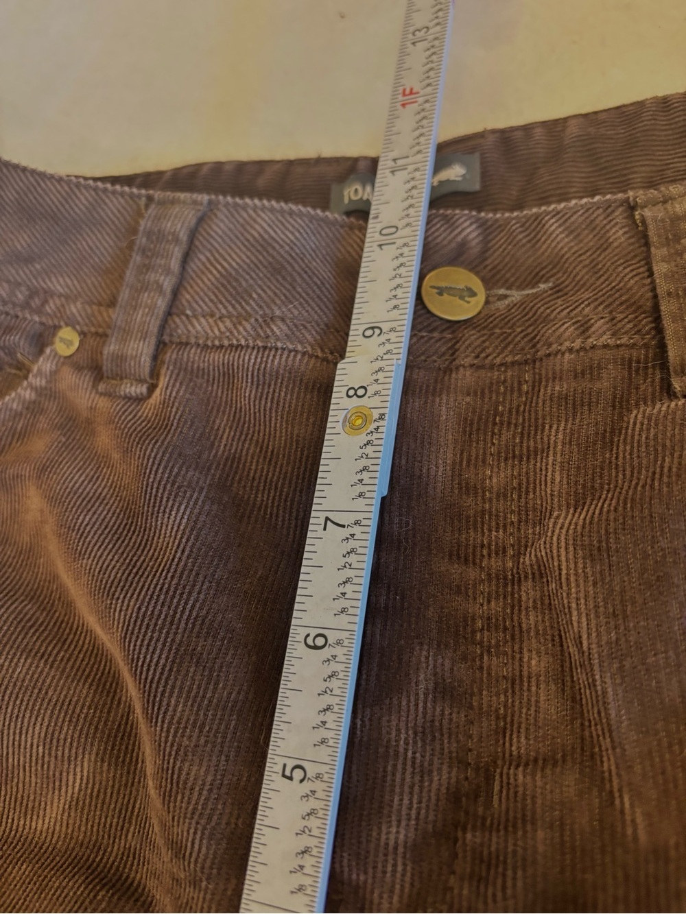 Toad&Co Jet Corduroy Lean Pants Brown Corduroy Straight Leg Stretch Size 31 - Picture 5 of 11